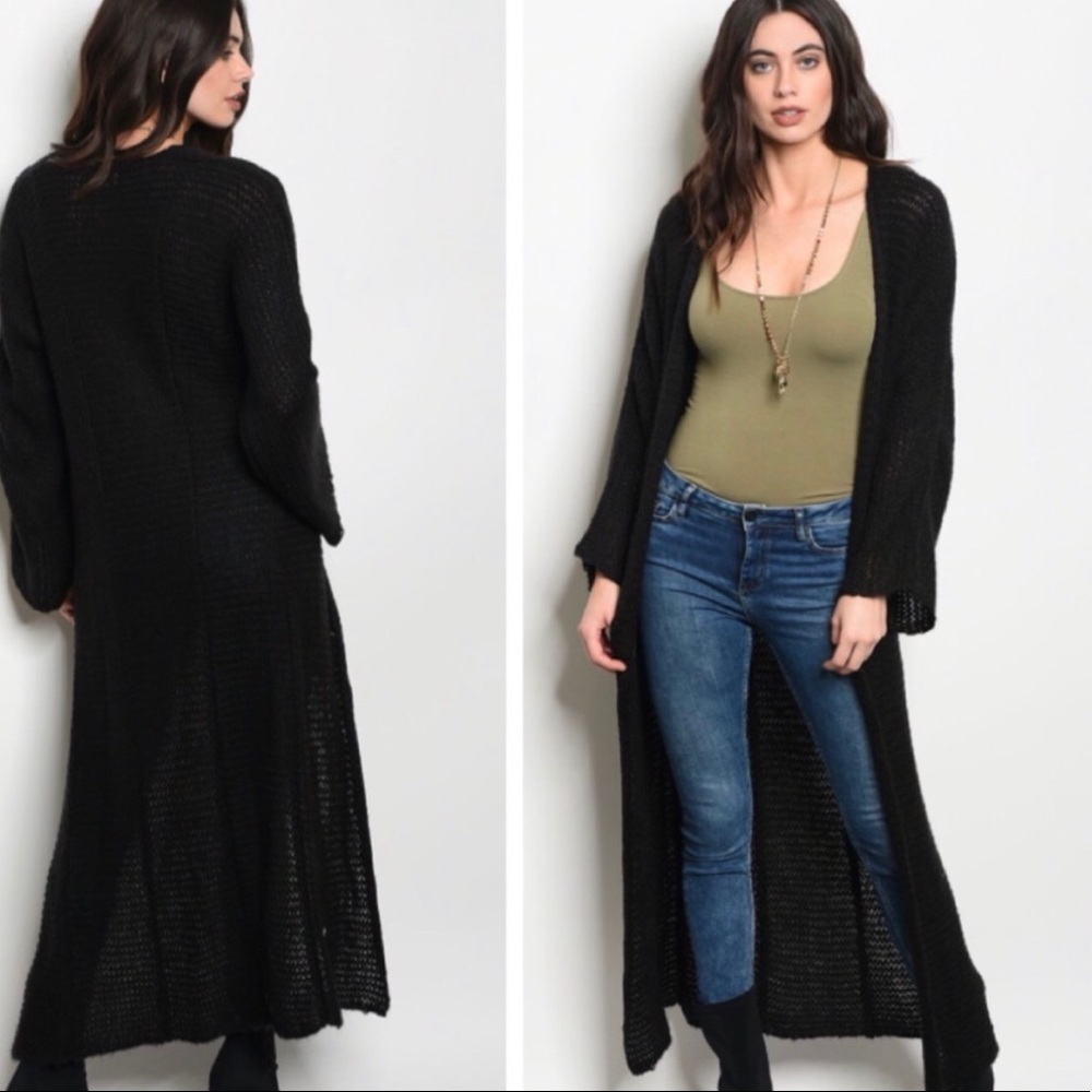 Black Cardigan Duster
